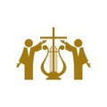 Music logo. Christian symbols. Worshiping God.