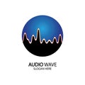 Music Logo concept sound wave, Audio Technology, Abstract Shape Royalty Free Stock Photo