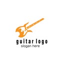 Music logo illustration guitar color design vector Royalty Free Stock Photo