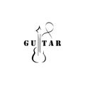 Music logo illustration guitar color design vector Royalty Free Stock Photo