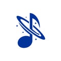 Music logo illustration of planet lines, Planet Music Logo Template Design