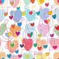 Music love inside seamless pattern