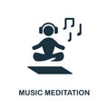 Music Maditation icon. Simple element from yoga collection. Creative Music Maditation icon for web design, templates