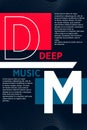Music magazine cover design. Music web banner