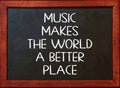 Music makes the world a better place. Inspirational and motivational quote