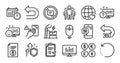 Music making, Approved checklist and Stop talking line icons set. Vector