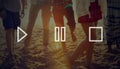 Music Media Button Control Sound Play Stop Concept Royalty Free Stock Photo
