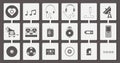 Music media shaÃÂºe icon set