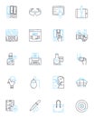 Music melody linear icons set. Harmony, Rhythm, Pitch, Tune, Cadence, Melancholy, Vibrato line vector and concept signs