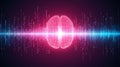 Music and Memory Brainwave Harmony, Artistic Synthwave Visualization of Cognitive Enhancement