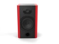 Music mid frequency speaker with red side panels Royalty Free Stock Photo