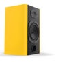 Music mid frequency speaker with yellow side panels Royalty Free Stock Photo