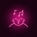 music on mind icon. Elements of What is in your mind in neon style icons. Simple icon for websites, web design, mobile app, info Royalty Free Stock Photo