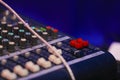 Music mixer control panel. Closeup Royalty Free Stock Photo