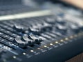 Music Mixer Control Panel In Recording Studio Closeup Royalty Free Stock Photo