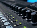 Music Mixer Control Panel In Recording Studio Closeup Royalty Free Stock Photo