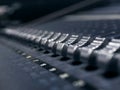 Music Mixer Control Panel In Recording Studio Closeup Royalty Free Stock Photo