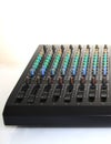 Music mixing desk in a recording studio with digital control panel Royalty Free Stock Photo