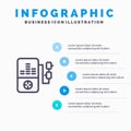 Music, Mp3, Play, Education Blue Infographics Template 5 Steps. Vector Line Icon template Royalty Free Stock Photo