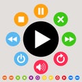 Music & multimedia player icon set