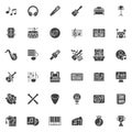 Music and multimedia vector icons set Royalty Free Stock Photo