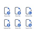 Music, New, Refresh, Upload, Share, Search, file icon Royalty Free Stock Photo