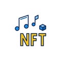 Music NFT vector modern icon or Non-Fungible Audio Token symbol