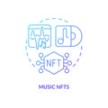 Music NFTs blue gradient concept icon