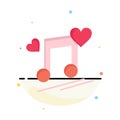 Music Node, Node, Lyrics, Love, Song Abstract Flat Color Icon Template Royalty Free Stock Photo