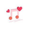 Music Node, Node, Lyrics, Love, Song  Flat Color Icon. Vector icon banner Template Royalty Free Stock Photo