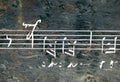 Music notation on stone