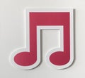 Music note audio cut out icon Royalty Free Stock Photo