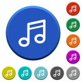 Music note beveled buttons Royalty Free Stock Photo