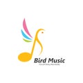 music note bird concept  vector illustration icon Royalty Free Stock Photo