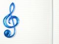 Music note on blank paper background Royalty Free Stock Photo