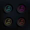 Music note dark badge color set icon. Simple thin line, outline vector of web icons for ui and ux, website or mobile application Royalty Free Stock Photo