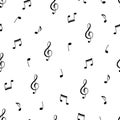 Music note doodle drawn pattern Royalty Free Stock Photo