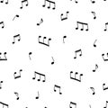 Music note doodle drawn pattern Royalty Free Stock Photo