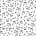 Music note doodle drawn pattern Royalty Free Stock Photo