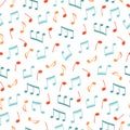 Music note doodle drawn pattern Royalty Free Stock Photo