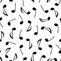 Music note doodle drawn pattern Royalty Free Stock Photo