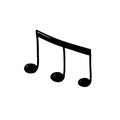 Music note doodle drawn style Royalty Free Stock Photo