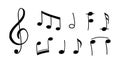 Music note doodle drawn style Royalty Free Stock Photo