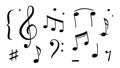 Music note doodle drawn style Royalty Free Stock Photo