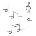 Music note doodle handdrawn cartoon