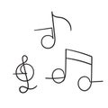 Music note doodle handdrawn cartoon