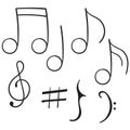 Music note doodle handdrawn cartoon