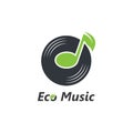 music note eco leave vector illustration icon