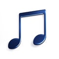 Music Note or Eight Note Icon. 3D Rendering Illustration