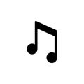 Music note glyph icon and music concept